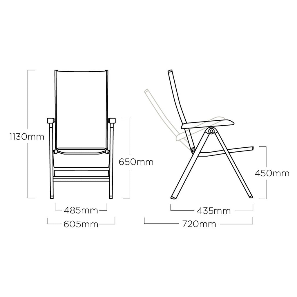 Klappstol ute Basic+ aluminium/textilen 61 cm - Kettler