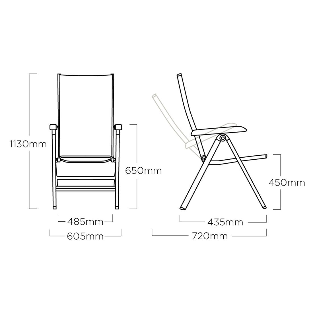 Klappstol ute Basic+ aluminium/textilen 61 cm - Kettler