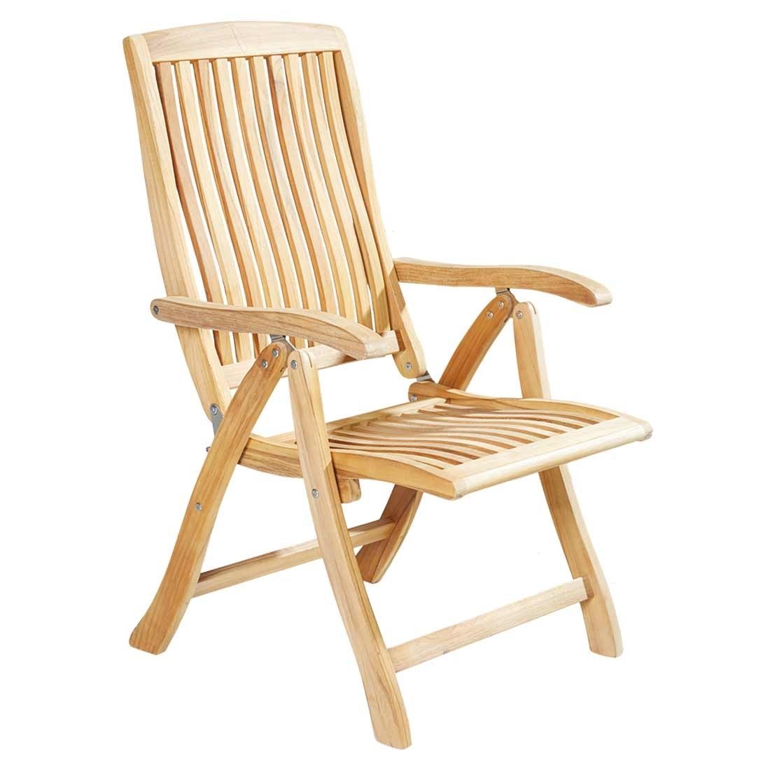 Klappstol ute Birmingham teak med justerbar rygg fra LC Garden for hagebruk