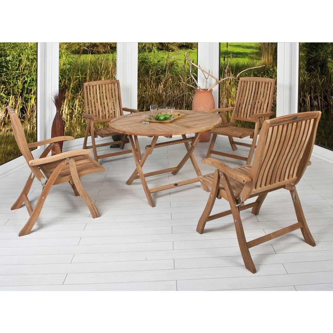 Nærbilde av armstøtten på Klappstol ute Bueno teak 60x76 cm natur - Zebra