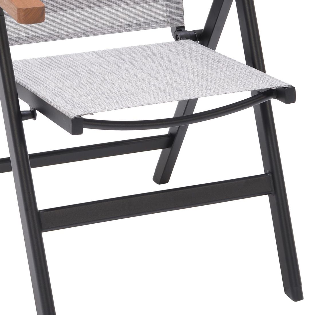Klappstol ute Calanda aluminium/textilen 56 cm detalj av stoff og ramme
