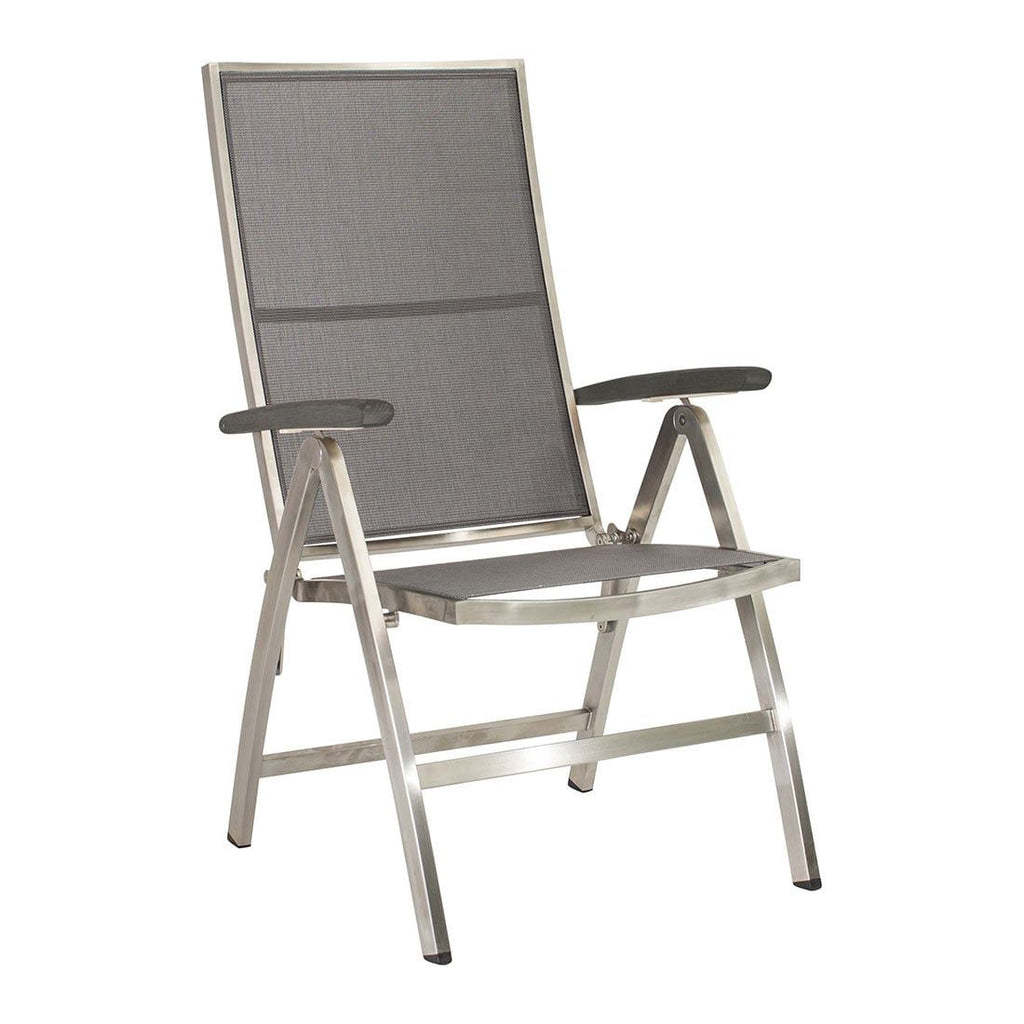 Klappstol ute Cardiff rustfritt stål/textilen 60,5 cm forfra