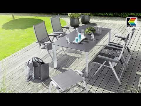Klappstol ute Cirrus regulerbar rygg aluminium/textilen bakside