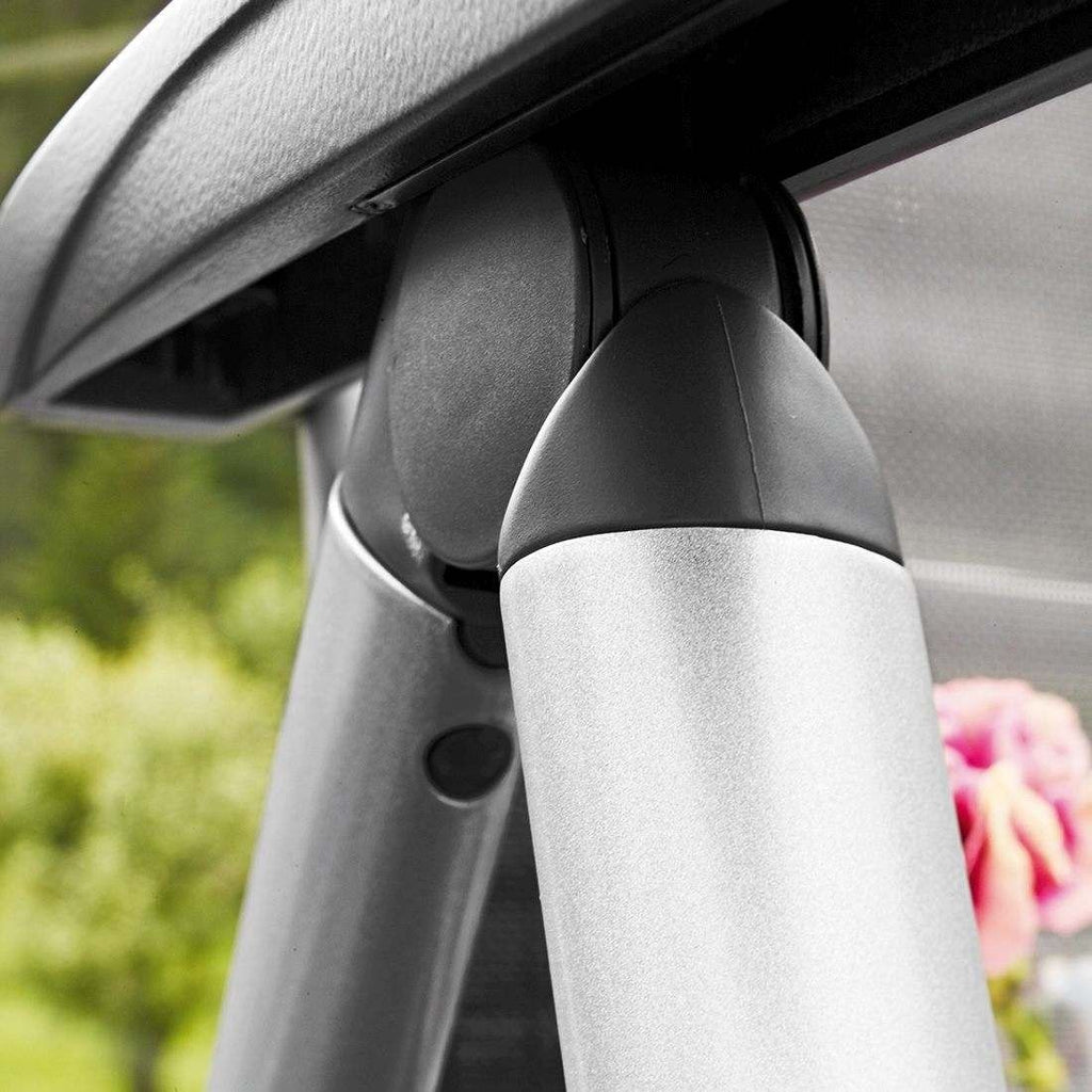 Klappstol ute Cirrus regulerbar rygg aluminium/textilen nærbilde av ramme