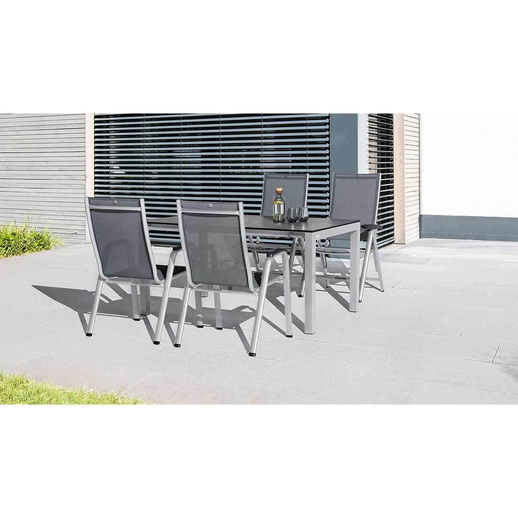 Klappstol ute Cirrus regulerbar rygg aluminium/textilen armlene detalj