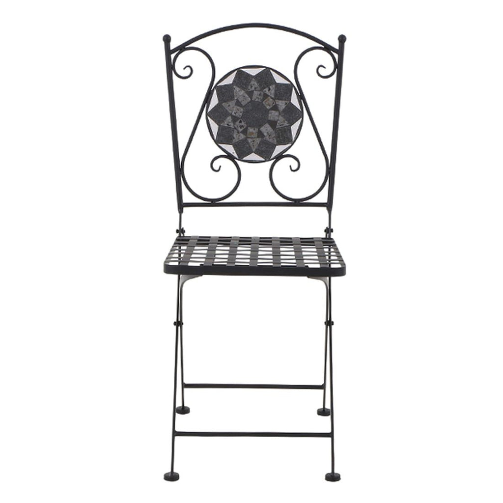 Klappstol ute Como stål/keramikk 39 cm bakside