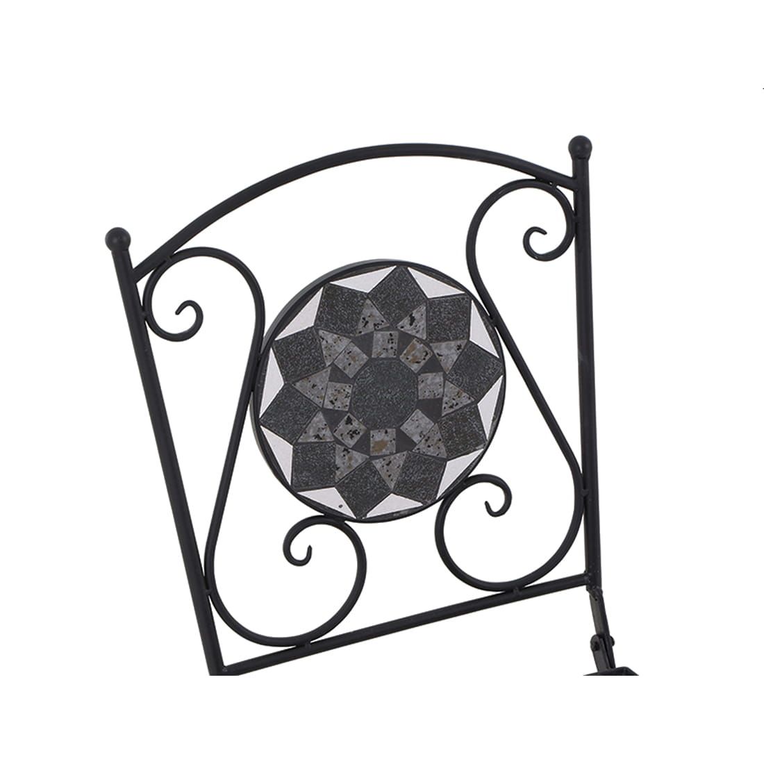 Nærbilde av Klappstol ute Como stål/keramikk 39 cm metallramme