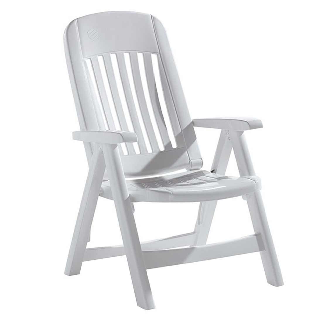 Klappstol ute Comtesse plast hvit 65x66 cm forfra
