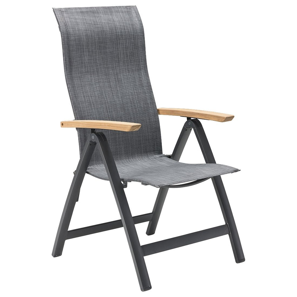 Klappstol ute Davos aluminium/textilen antrasitt forfra