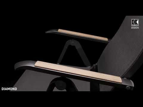 Klappstol ute Diamond aluminium/textilen regulerbar rygg forfra