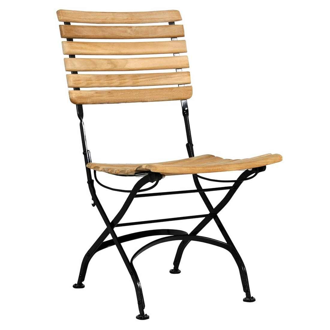 Klappstol ute Florence stål/teak 44x65 cm - Zebra forfra