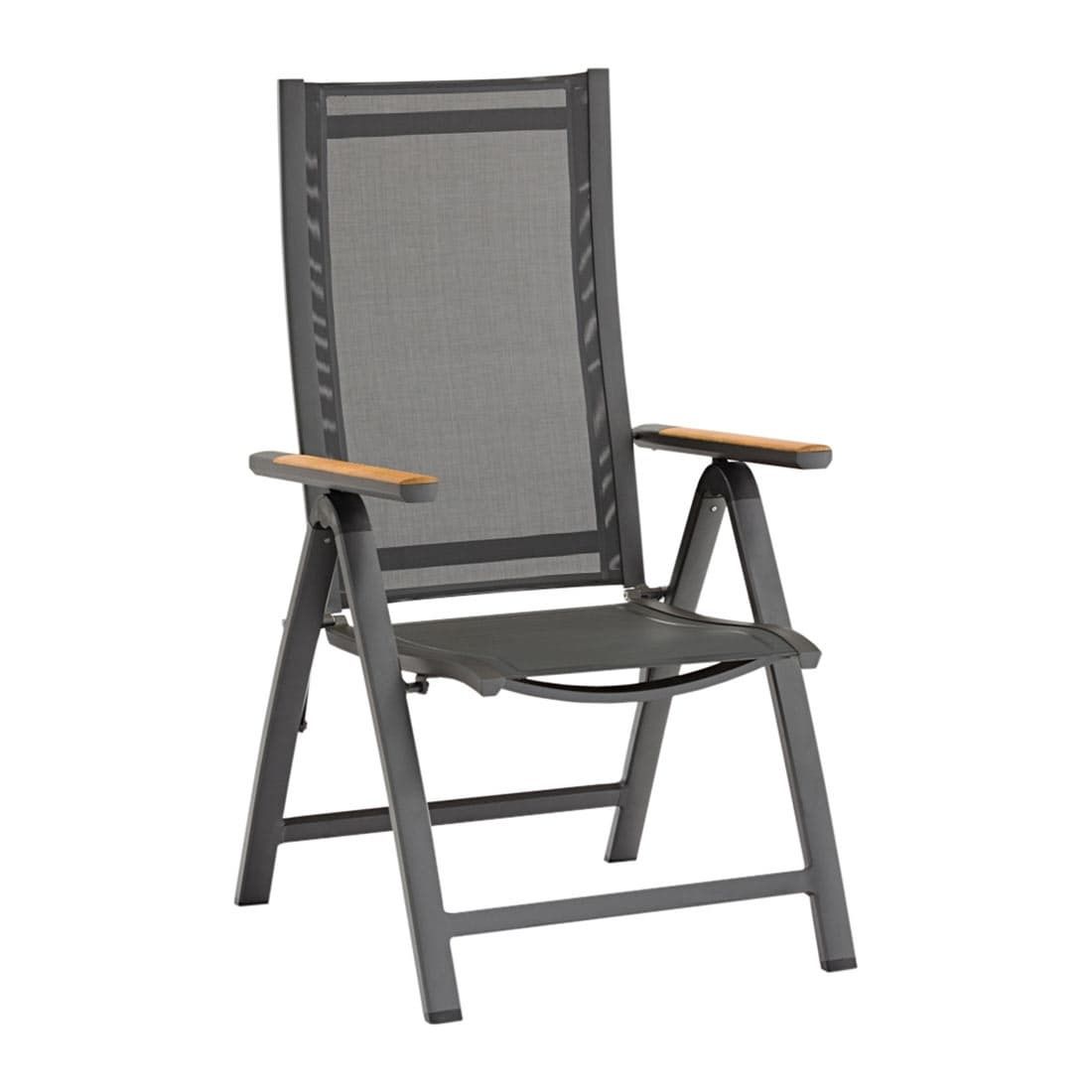 Klappstol ute Fly aluminium/textilen regulerbar rygg - Zebra forfra