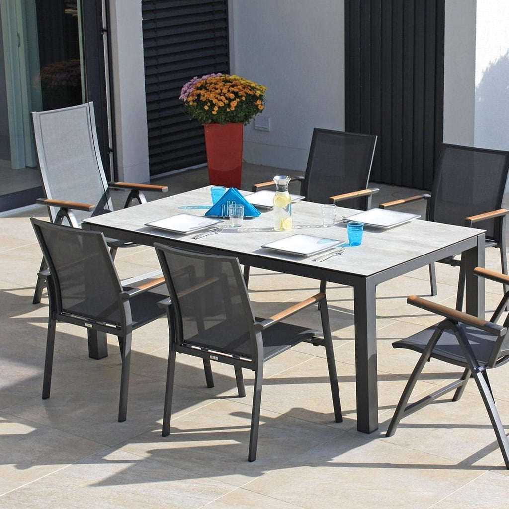Klappstol ute Fly aluminium/textilen regulerbar rygg - Zebra detalj av stoff og ramme