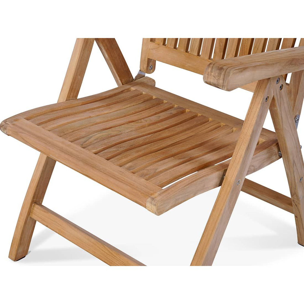 Montert Klappstol ute Fontana teak med regulerbar rygg - OUTLIV på terrasse