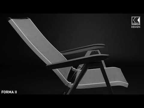 Klappstol ute Forma II aluminium/textilen bakside