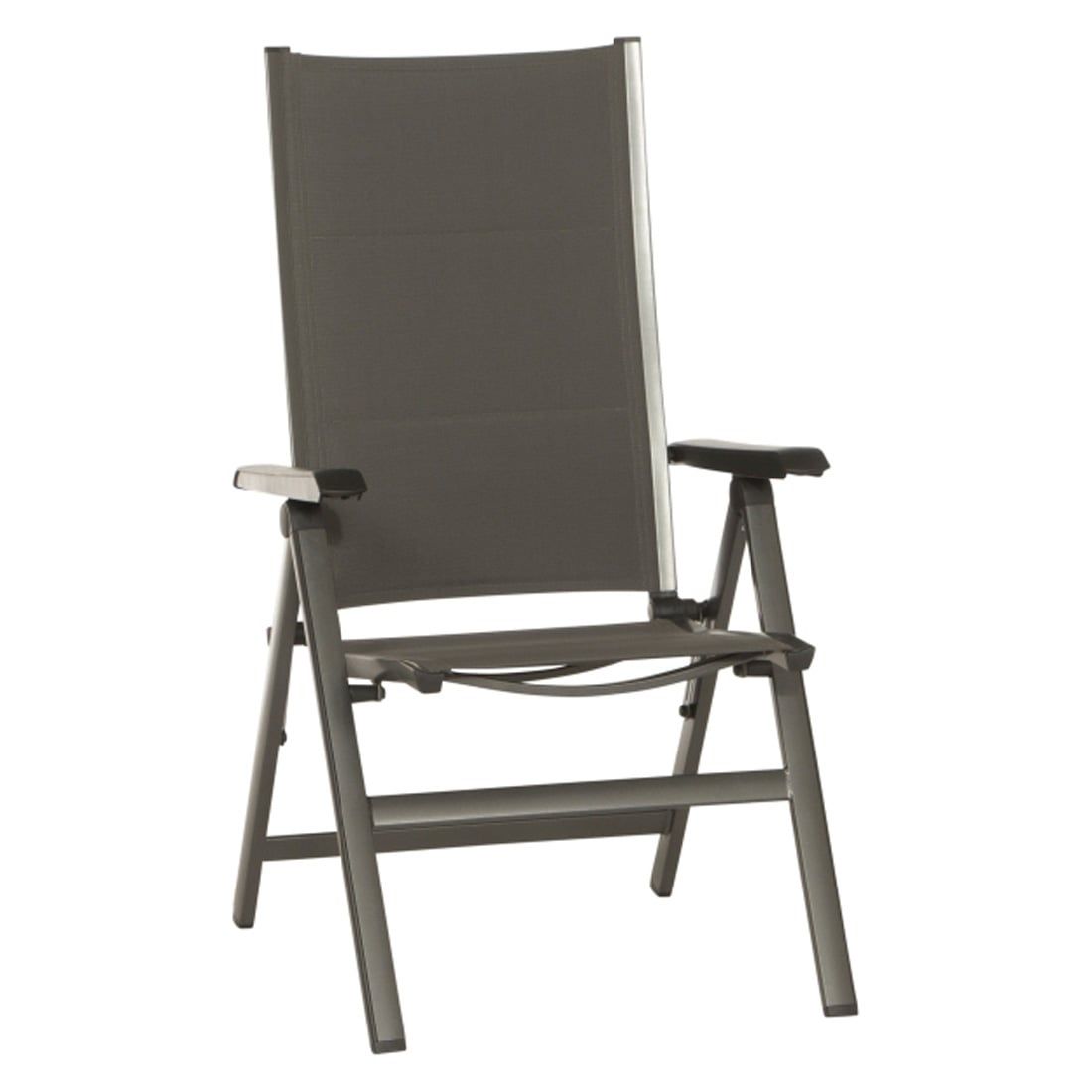 Klappstol ute Futosa aluminium/textilen antrasitt - MWH sett forfra