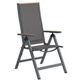 Klappstol ute Jacob aluminium/textilen regulerbar rygg - OUTLIV forfra