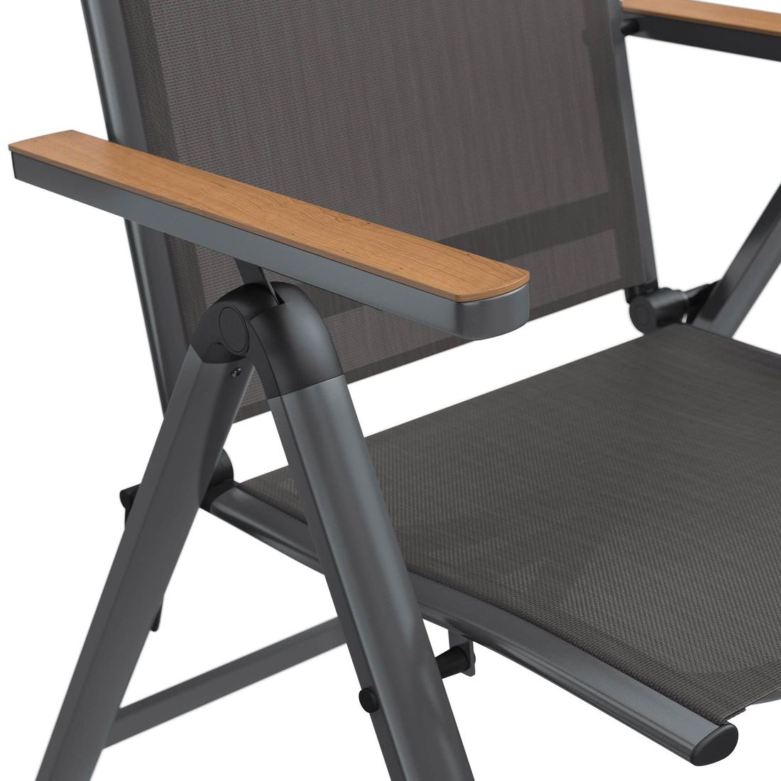 Klappstol ute Jacob aluminium/textilen regulerbar rygg - OUTLIV sideprofil