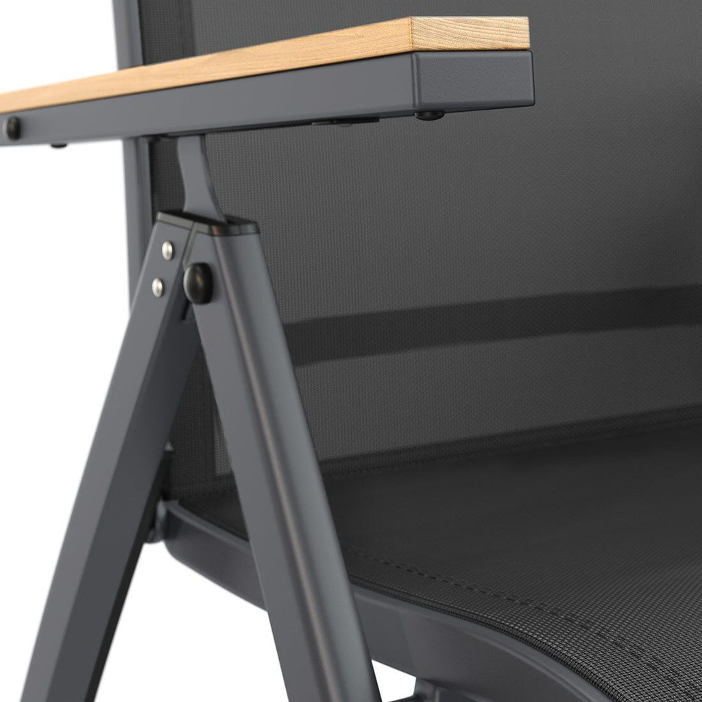 Klappstol ute Kobe aluminium/textilen - OUTLIV sittende person