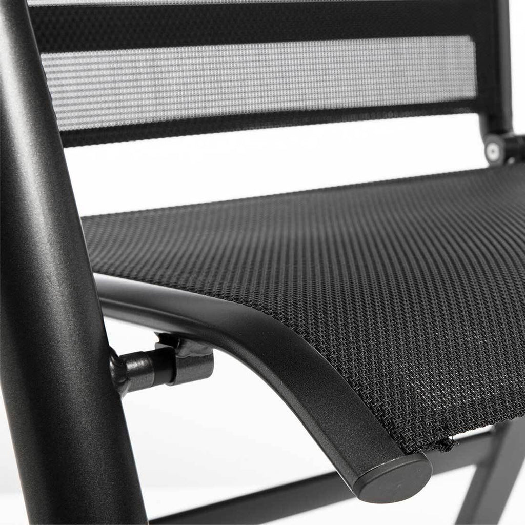 Justerbar ryggstøtte på Klappstol ute Legato Curve aluminium tekstilen
