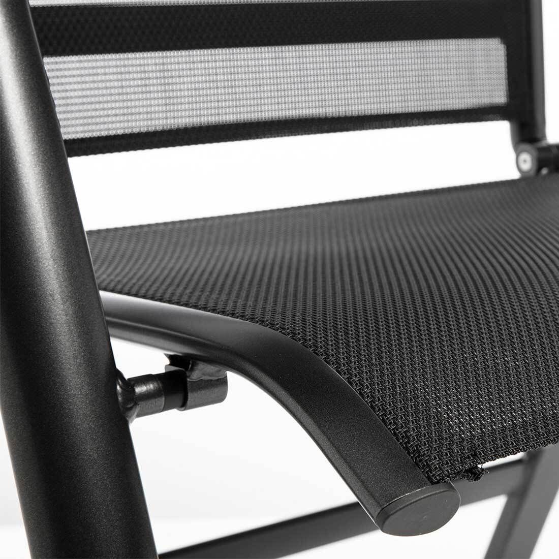 Justerbar ryggstøtte på Klappstol ute Legato Curve aluminium tekstilen