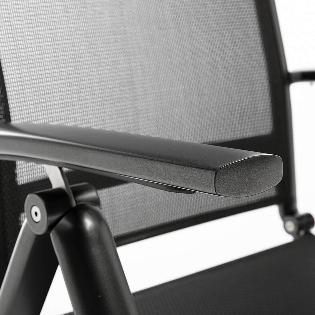 Klappstol ute Legato Curve aluminium tekstilen sammenfoldet