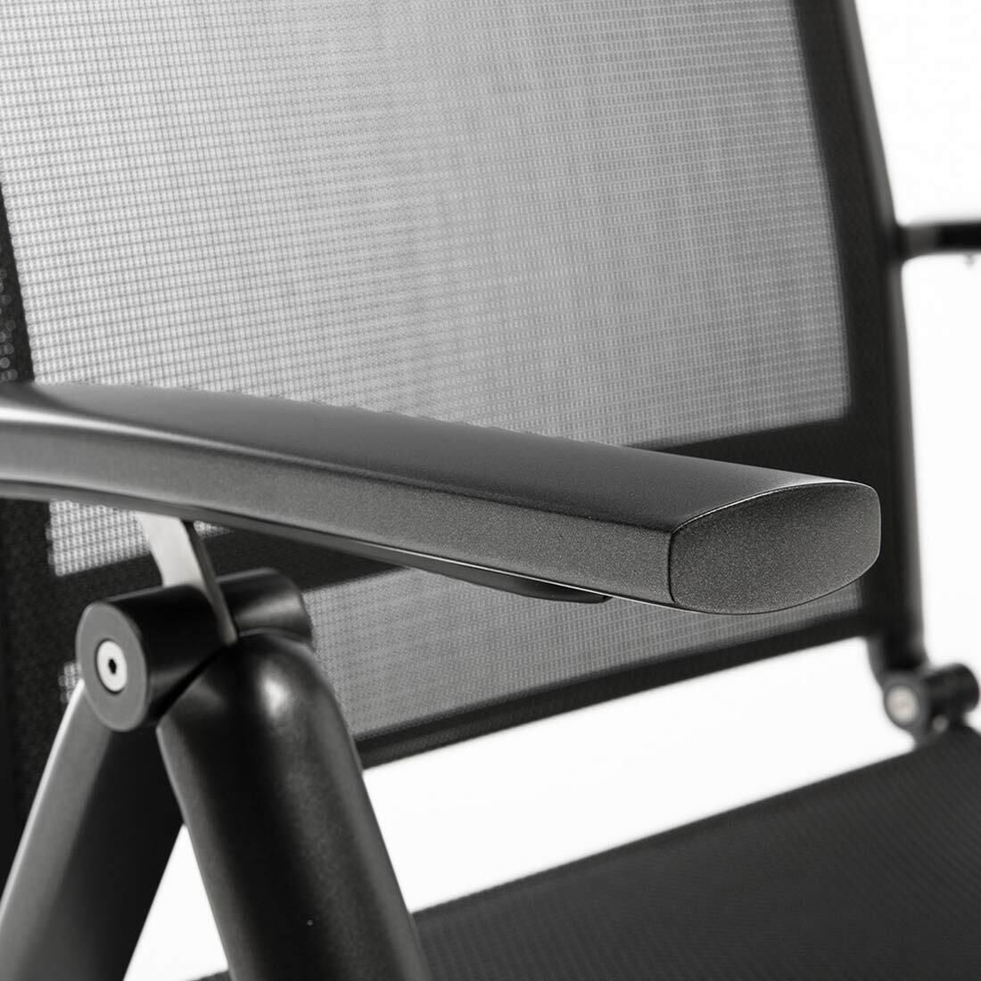 Klappstol ute Legato Curve aluminium tekstilen sammenfoldet