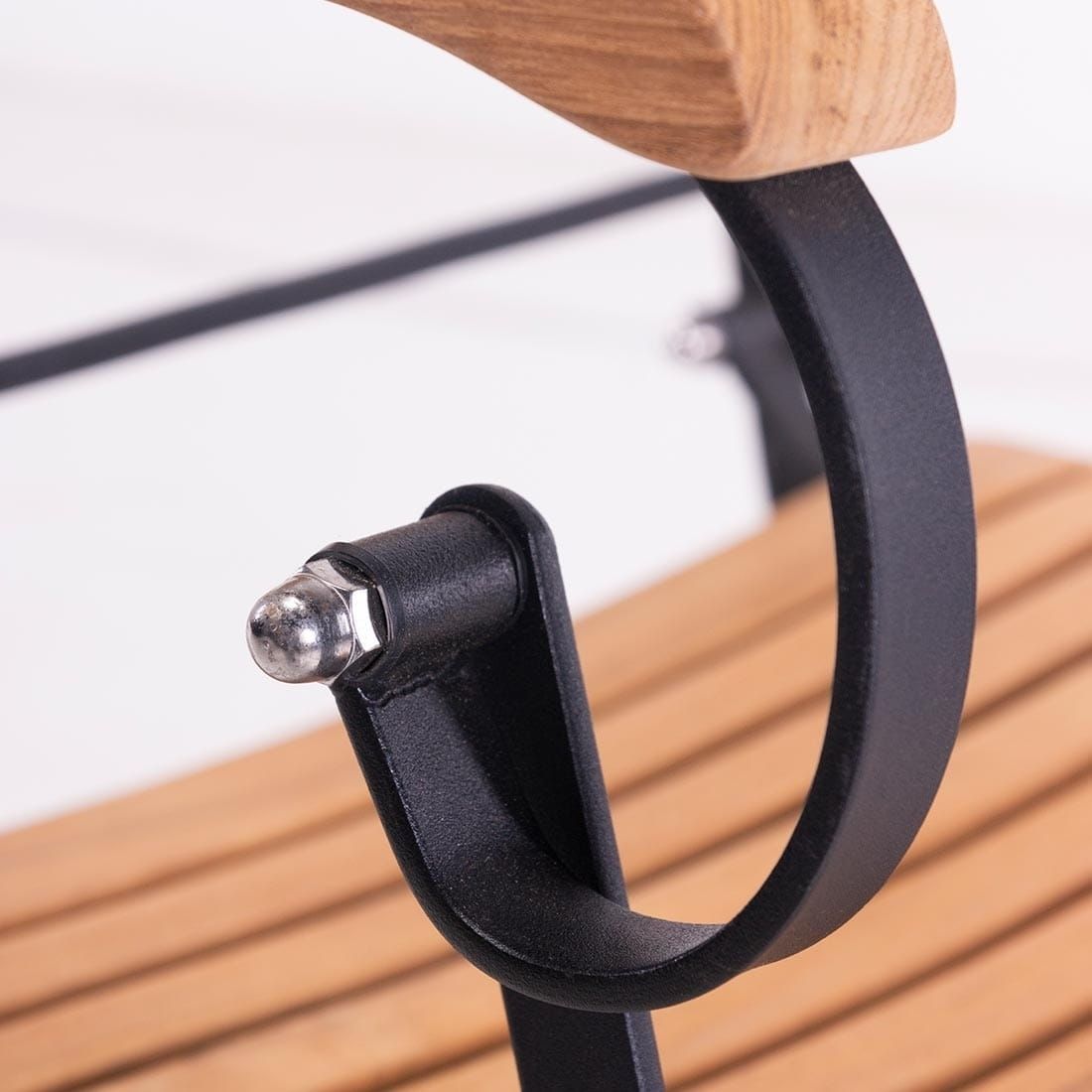 Klappstol ute Lindau med armlener stål/teak sammenlagt
