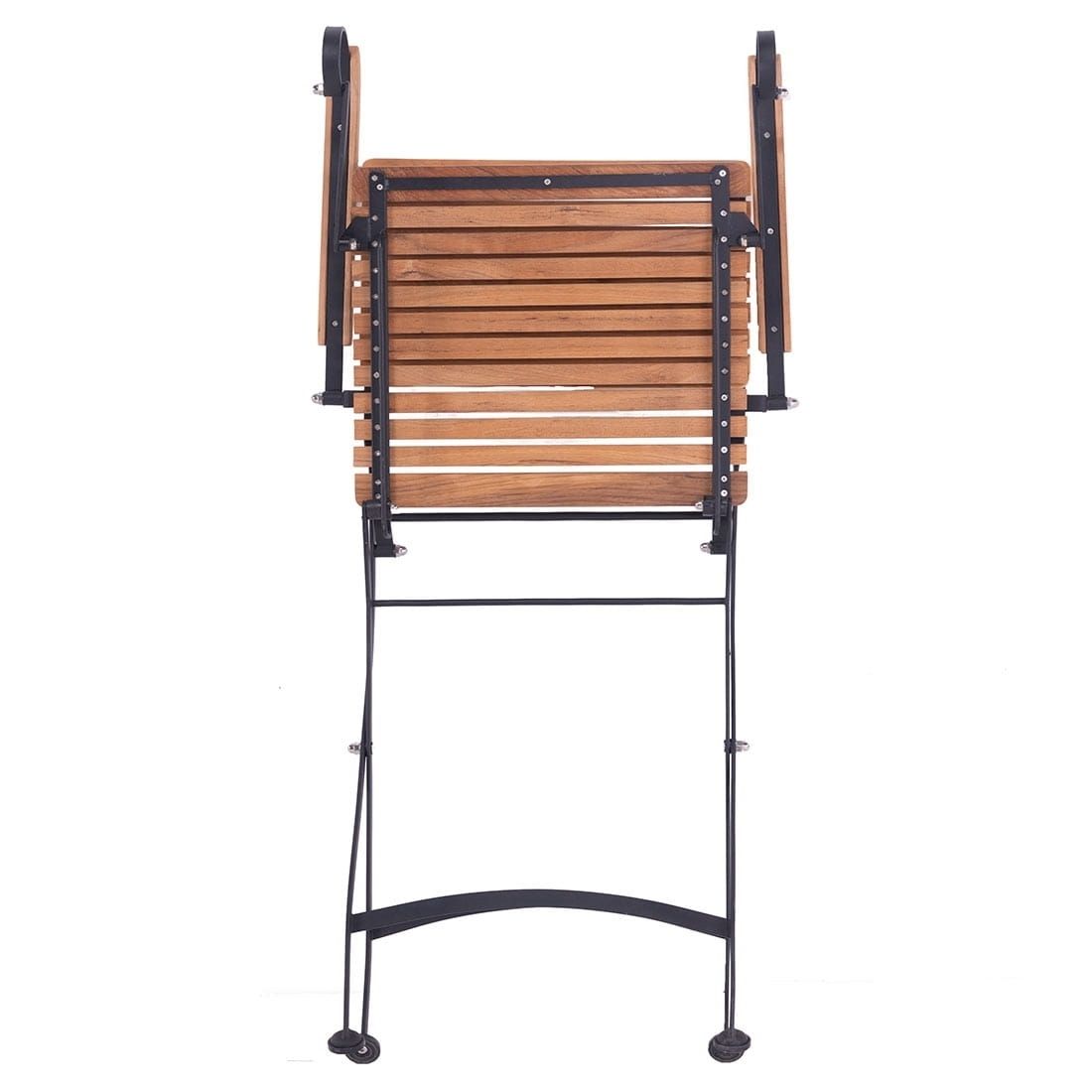 Klappemekanisme på Klappstol ute Lindau med armlener stål/teak