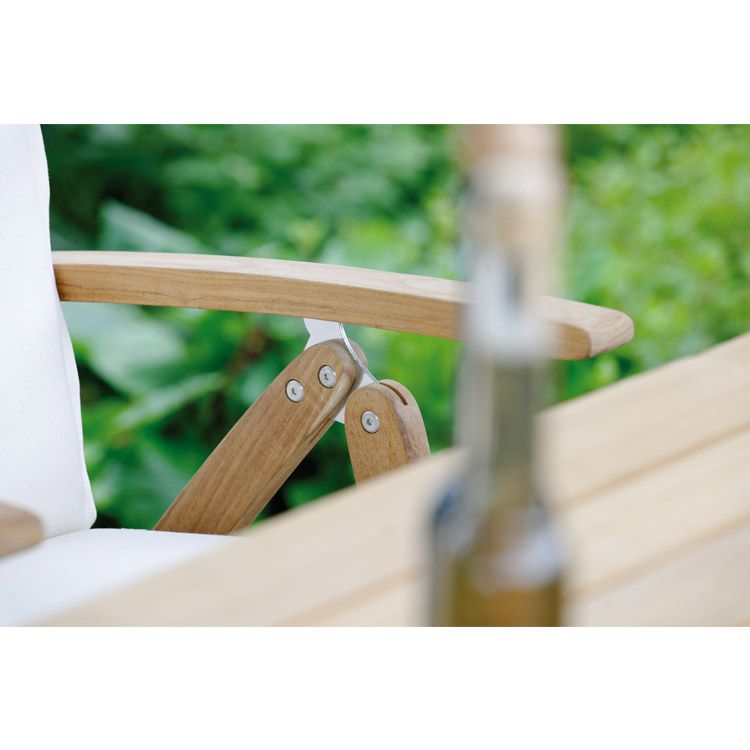 Klappstol ute Malaga teak 60x72 cm regulerbar rygg bakside