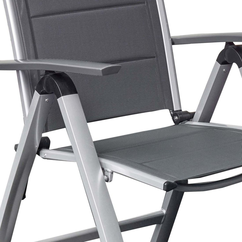 Klappstol ute Melbourne aluminium/textilen regulerbar rygg visning av stolens profil