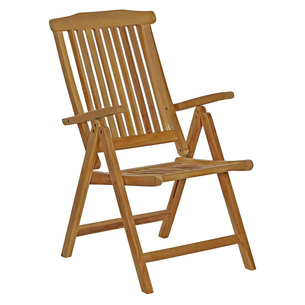 Klappstol ute Ontario teak med justerbar rygg - OUTLIV forfra