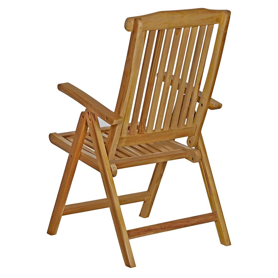 Detalj av justerbar rygg på Klappstol ute Ontario teak med justerbar rygg - OUTLIV