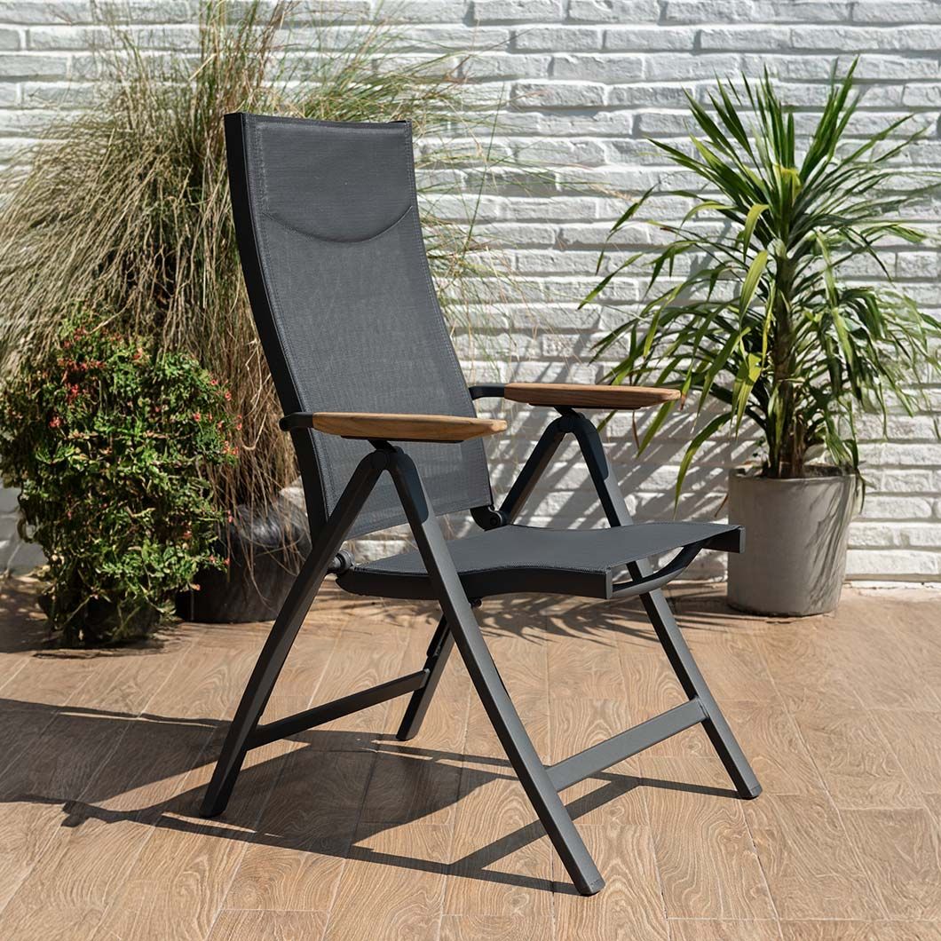 Klappstol ute Pelen aluminium/textilen 71 cm bakside