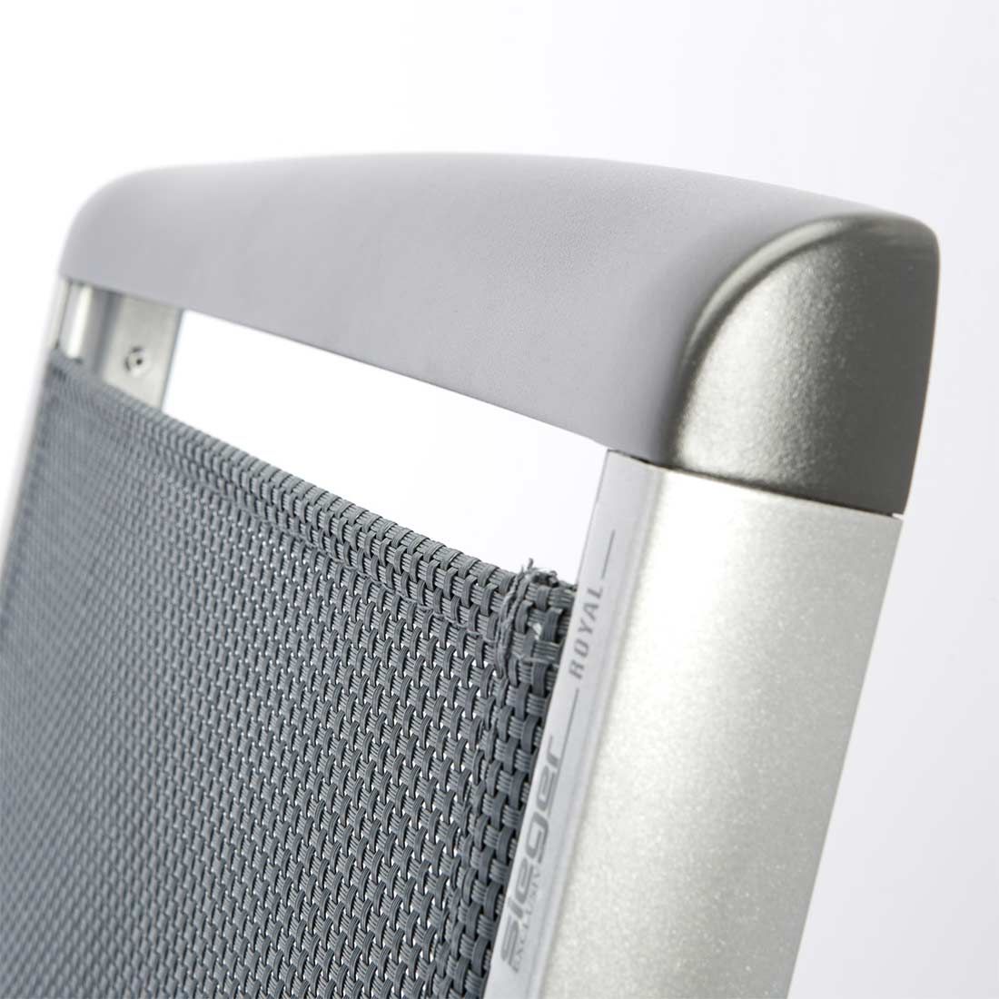 Detaljbilde av Textilene stoff på Klappstol ute Royal aluminium/textilen med regulerbar rygg