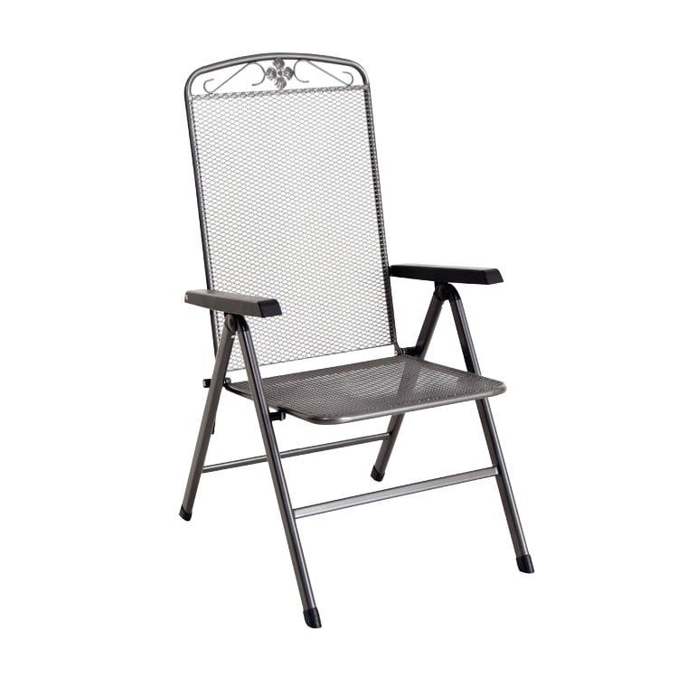 Klappstol ute Savoy metall 58x70 cm jerngrå forfra