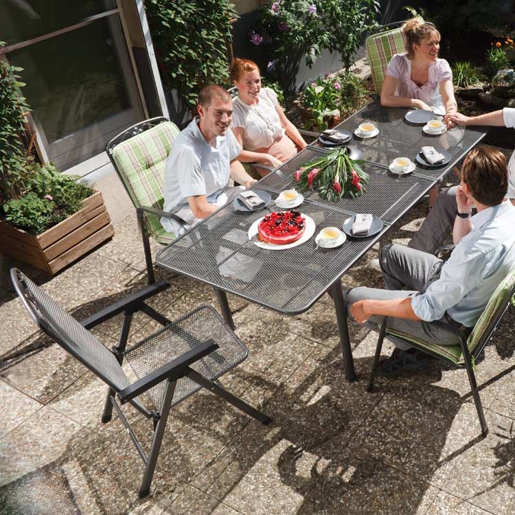 Klappstol ute Savoy metall 58x70 cm jerngrå sammenfoldet
