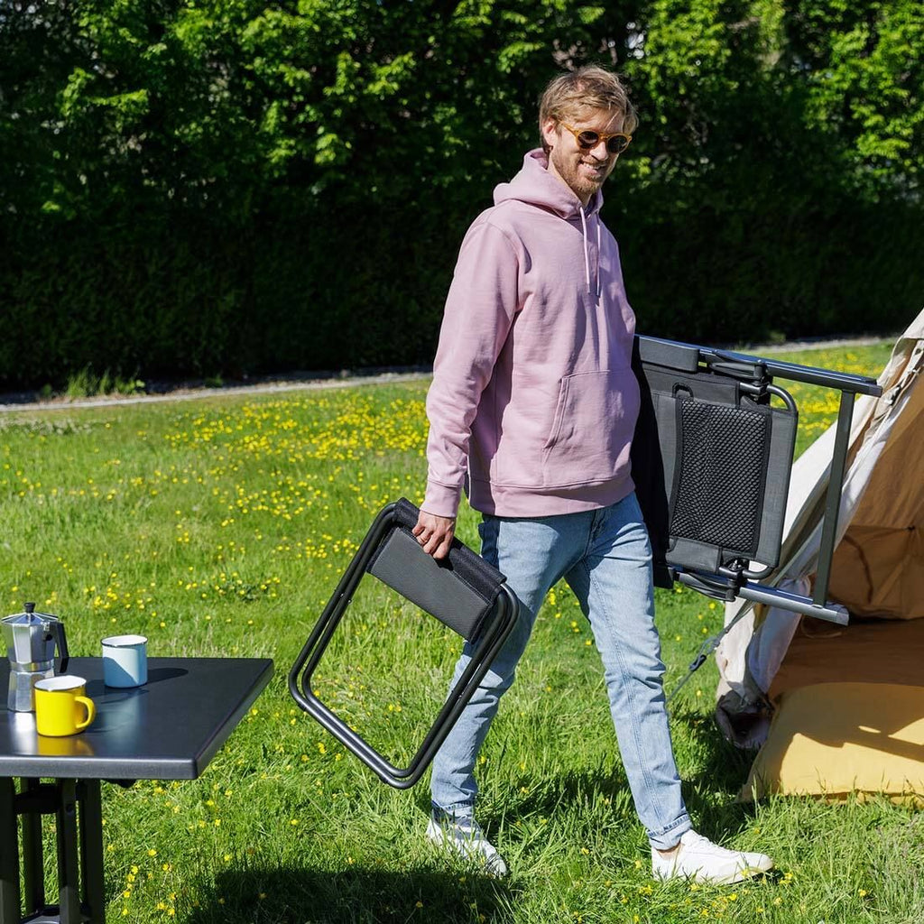 Klappstol ute Slight aluminium/textilen regulerbar rygg - Kettler på hage