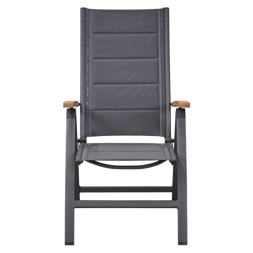 Sideprofil av Klappstol ute Unicamo aluminium/textilen