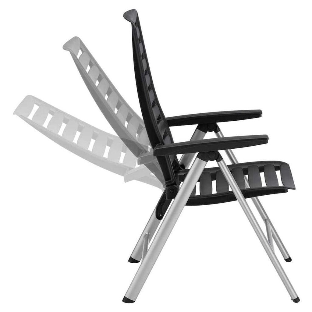 Klappstol ute Wave aluminium/plast antrasitt på terrasse