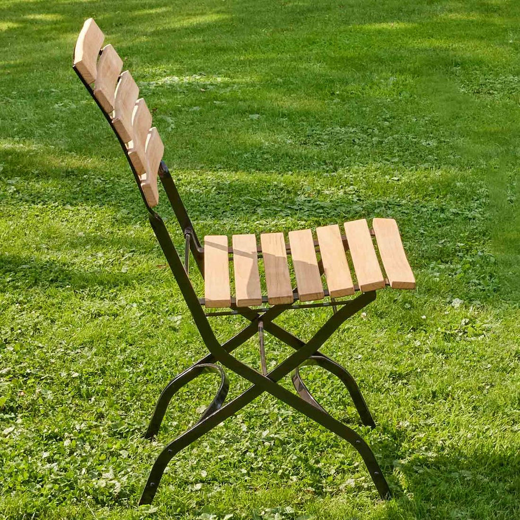 Klappstol ute Wimbledon stål/teak bakside