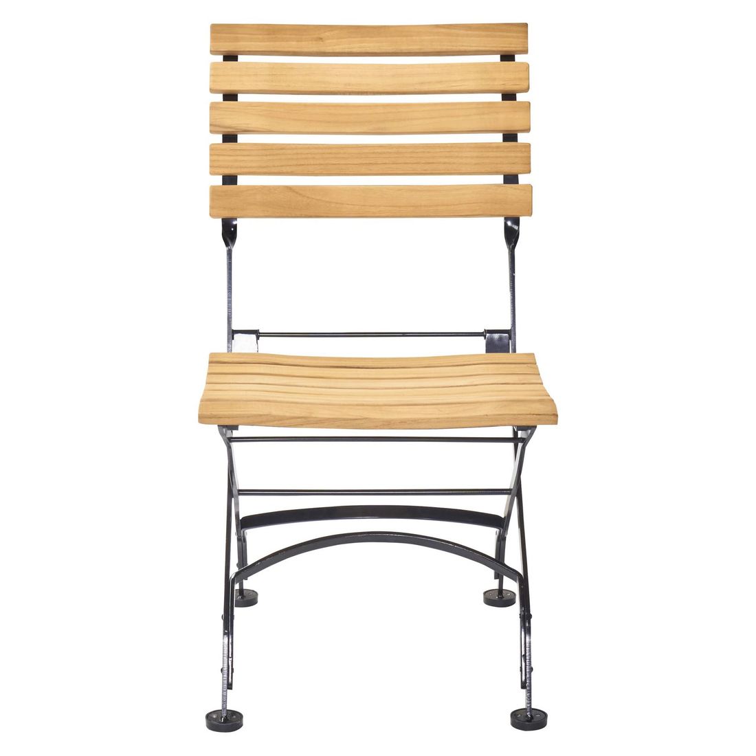 Detalj av teak sitteflate på Klappstol ute Wimbledon stål/teak
