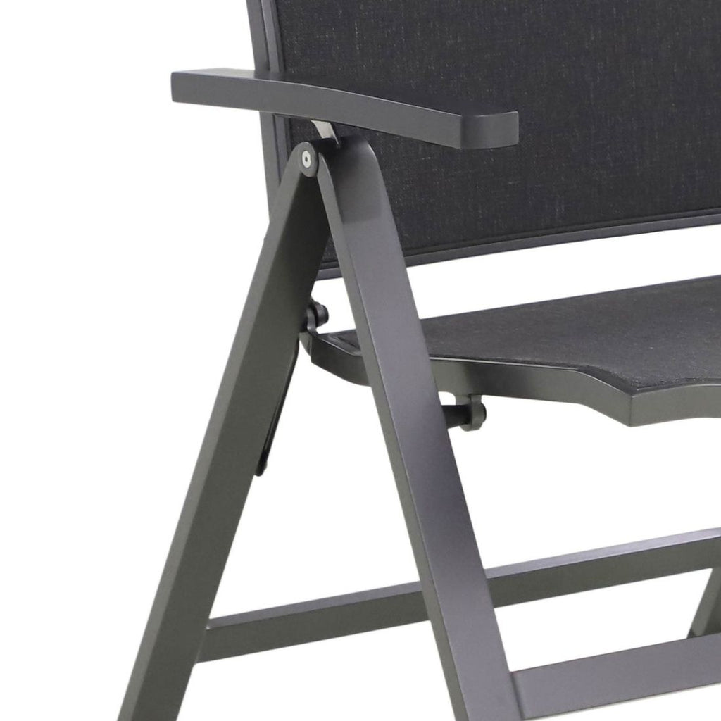 Klappstol ute Verona aluminium/textilen regulerbar rygg bakside