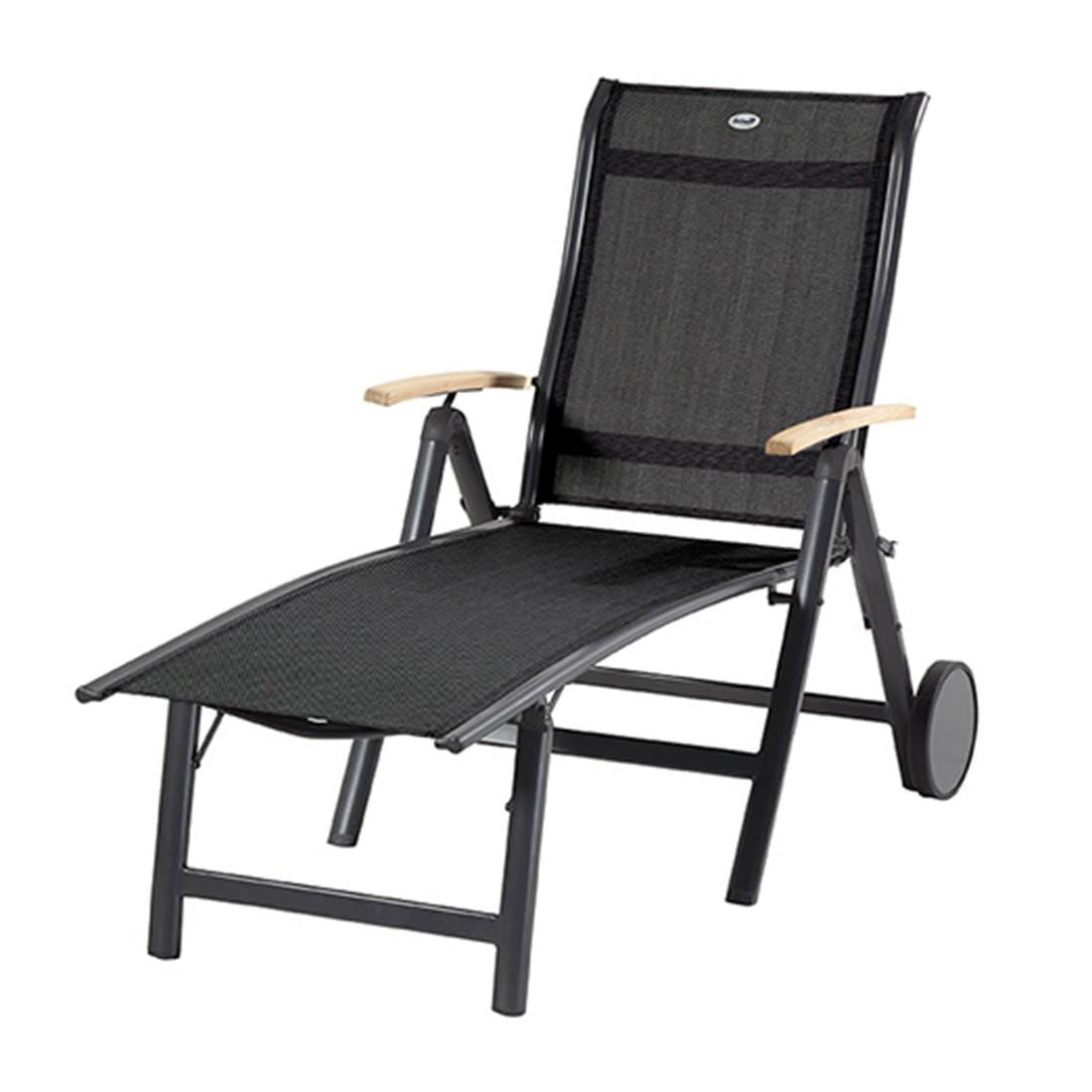 Komfort-liggestol Alice aluminium/textilen 190 cm sett forfra