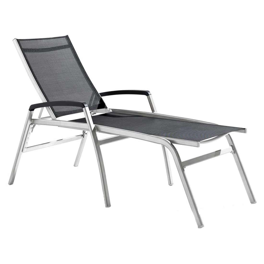 Komfort-liggestol Bodega aluminium/textilen 190 cm forfra