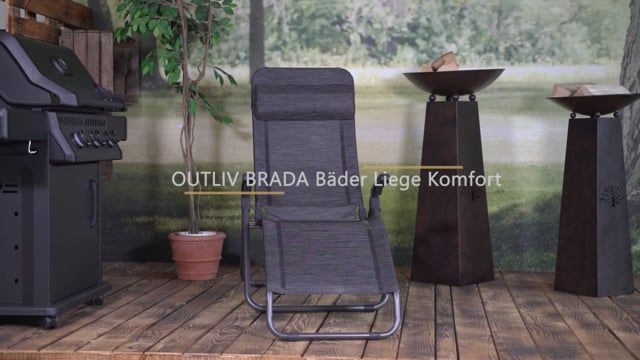 Komfort-liggestol Brada stål/textilen antrasitt - OUTLIV forfra