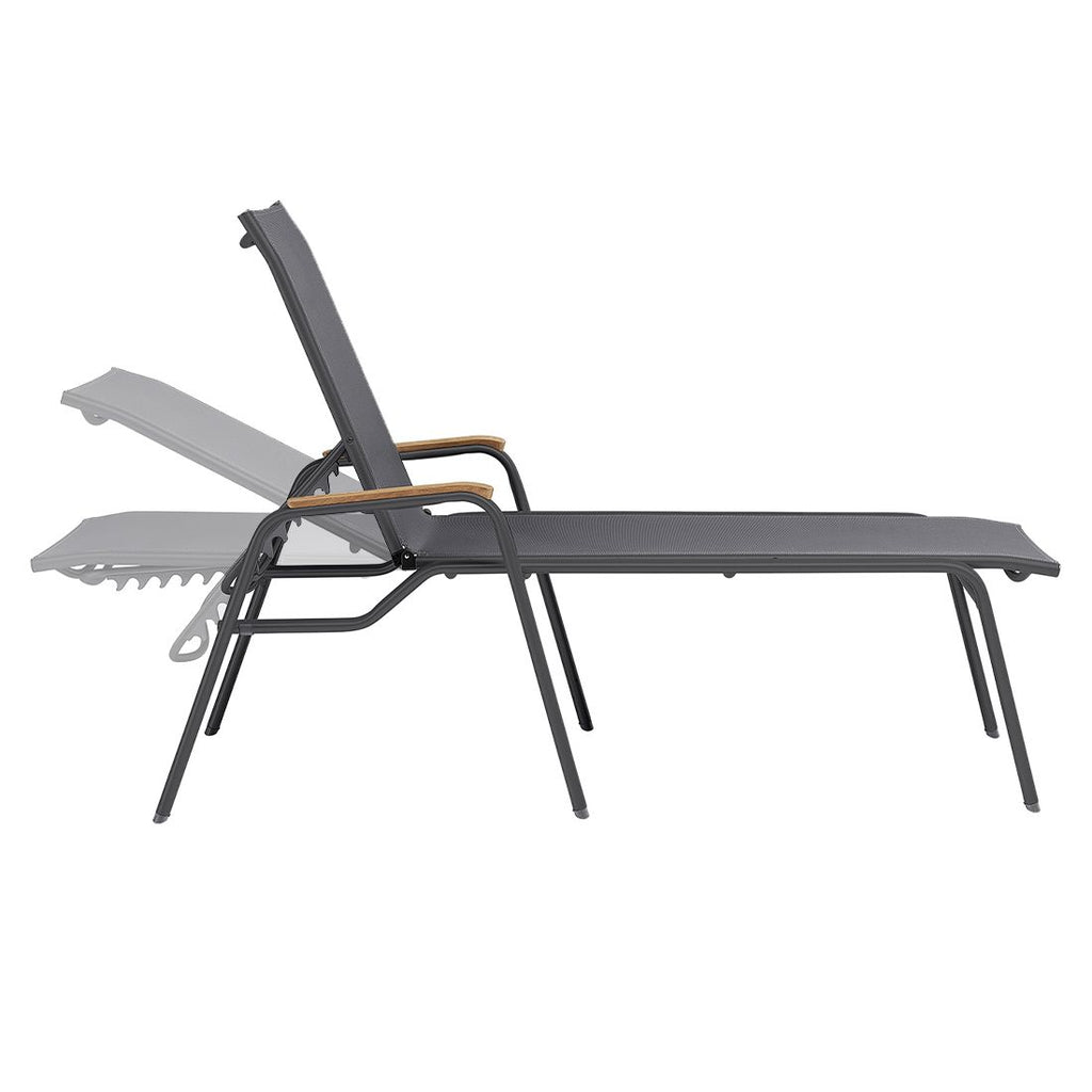 Komfort-liggestol Cirrus Silver-Line aluminium/textilen bakside