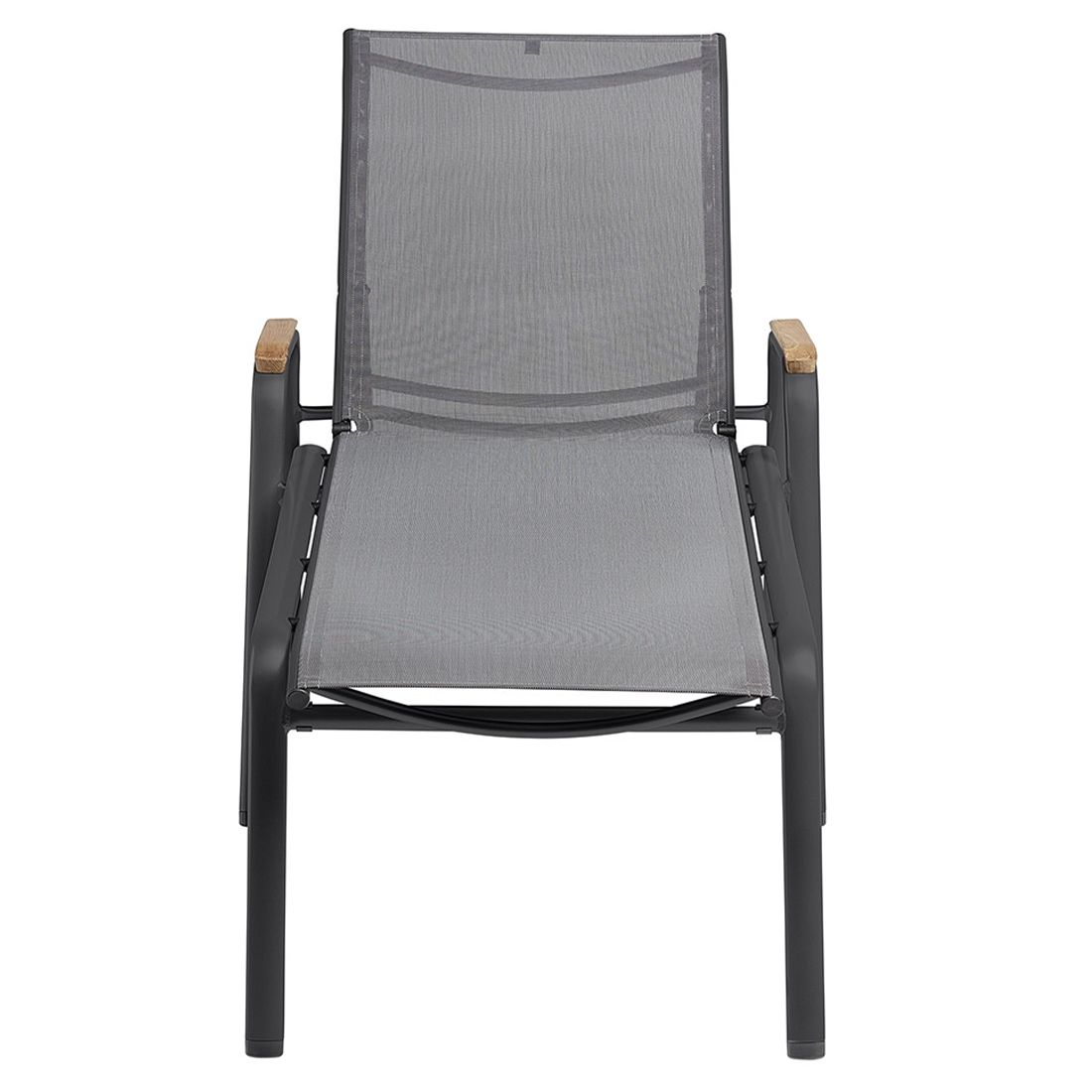 Detalj av Komfort-liggestol Cirrus Silver-Line aluminium/textilen stoff