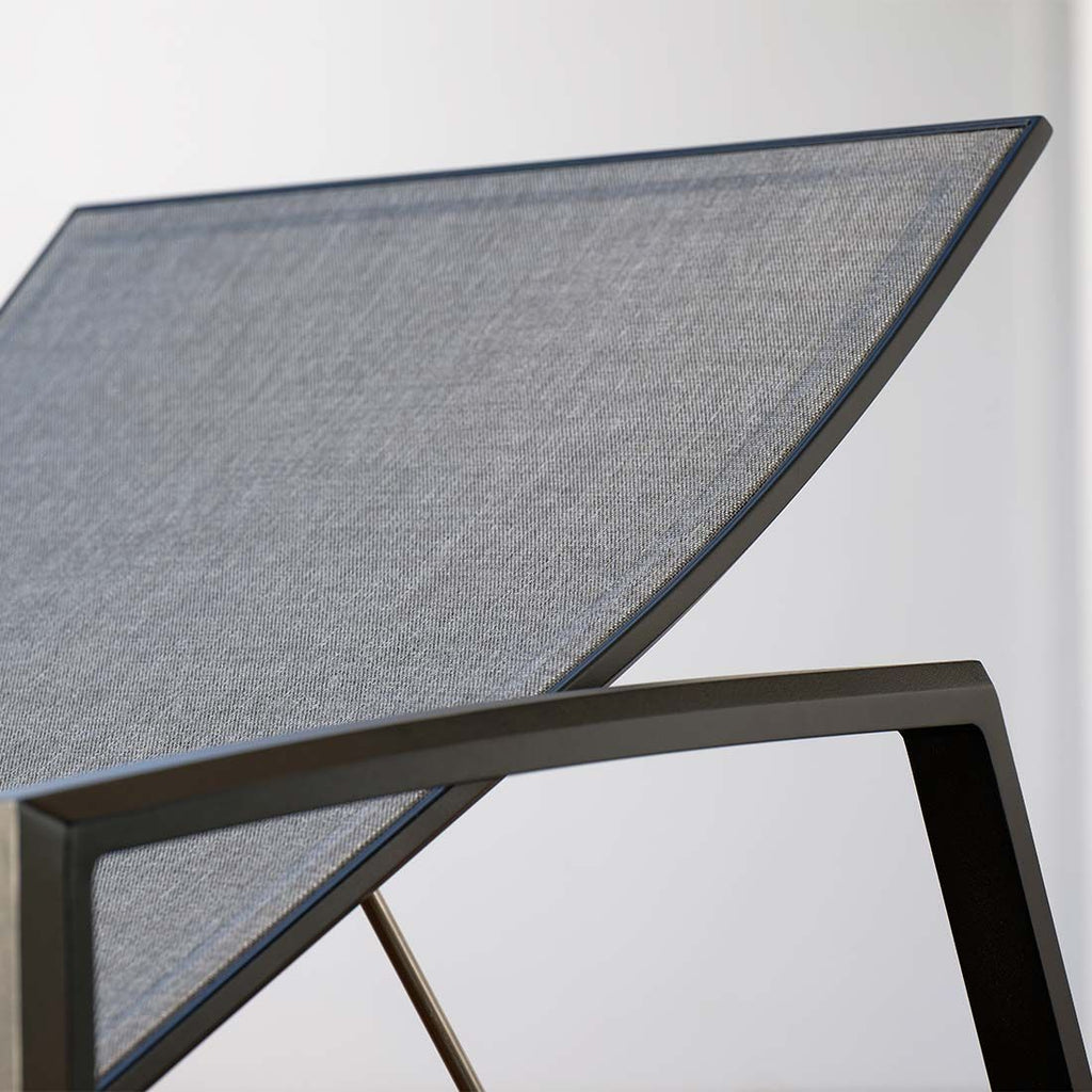 Detalj av komfort-liggestol Kari aluminium/textilen stoff