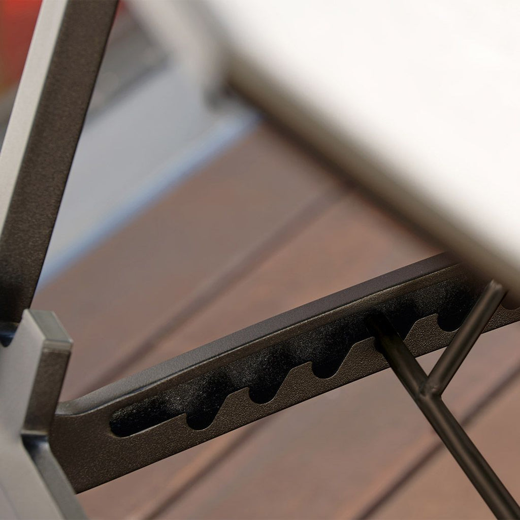 Komfort-liggestol Kari aluminium/textilen hjul detalj